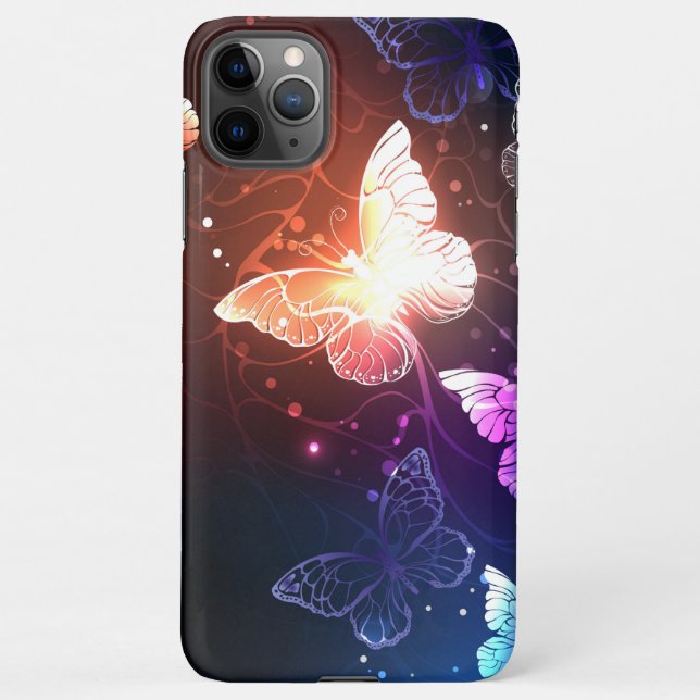 Glowing Night Butterflies iPhone Case (Back)