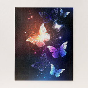Glowing Night Butterflies Jigsaw Puzzle