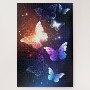 Glowing Night Butterflies Jigsaw Puzzle
