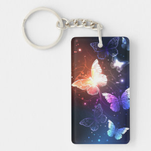 Glowing Night Butterflies Key Ring