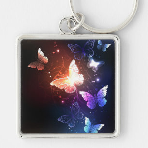 Glowing Night Butterflies Key Ring
