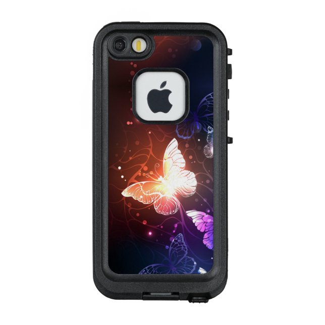 Glowing Night Butterflies LifeProof iPhone Case (Back)
