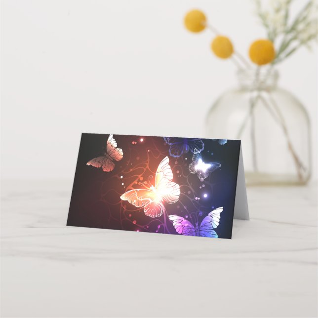 Glowing Night Butterflies Loyalty Card (Front)