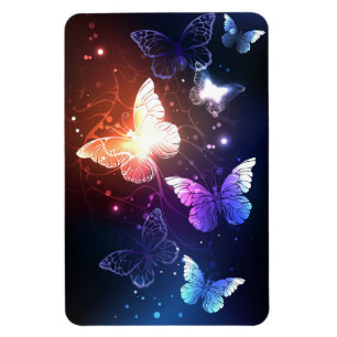 Glowing Night Butterflies Magnet
