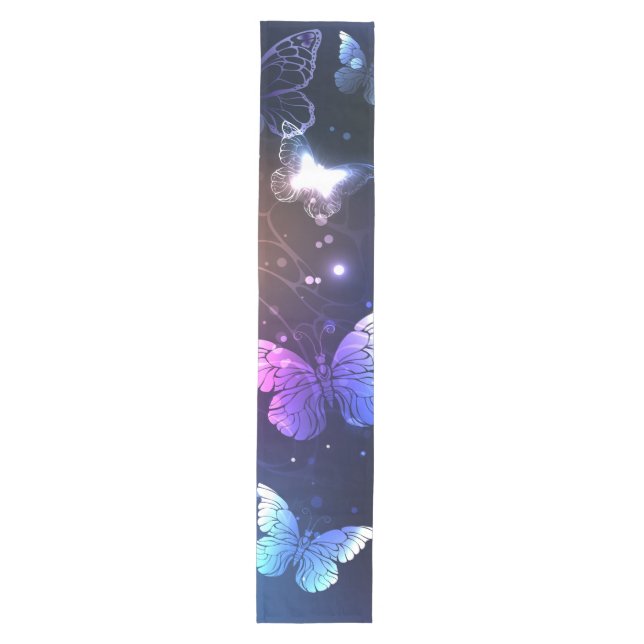Glowing Night Butterflies Medium Table Runner (Front)