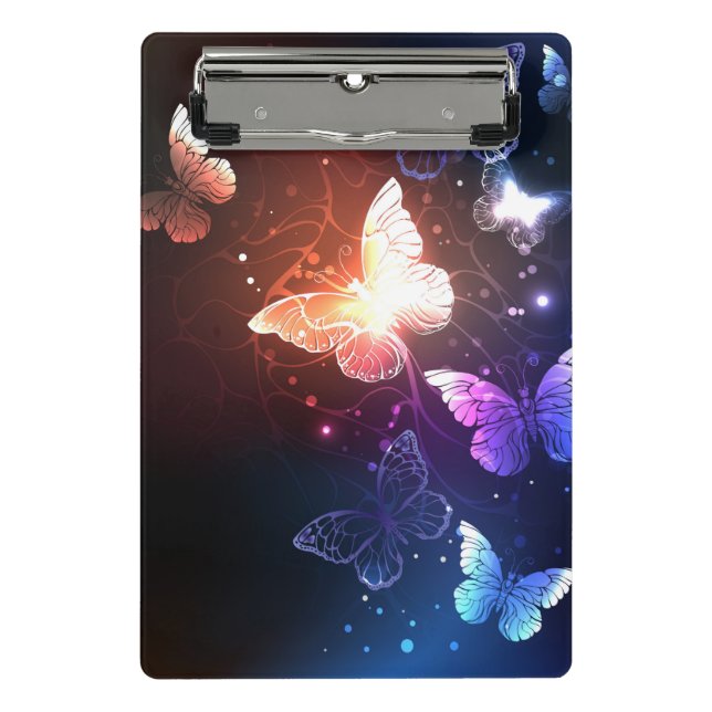 Glowing Night Butterflies Mini Clipboard (Front)