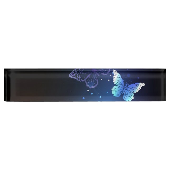 Glowing Night Butterflies Nameplate (Front)