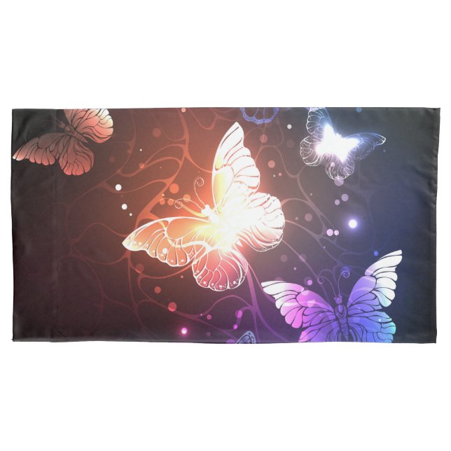 Glowing Night Butterflies Pillowcase (Front)