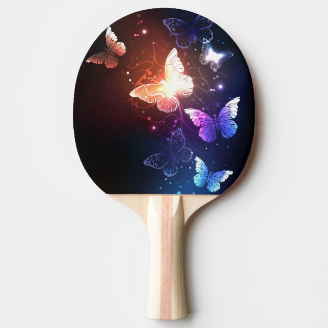 Glowing Night Butterflies Ping Pong Paddle (Front)