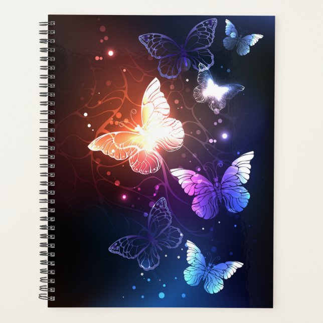 Glowing Night Butterflies Planner (Front)