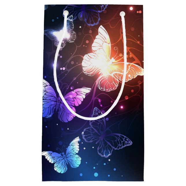 Glowing Night Butterflies Small Gift Bag (Front)