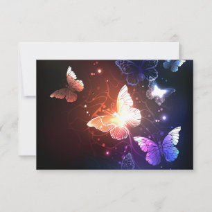 Glowing Night Butterflies Thank You Card