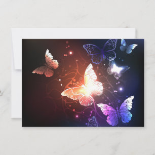 Glowing Night Butterflies Thank You Card