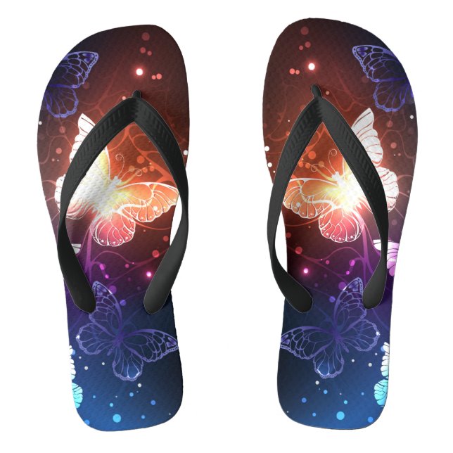 Glowing Night Butterflies Thongs (Footbed)