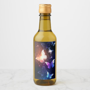 Glowing Night Butterflies Wine Label