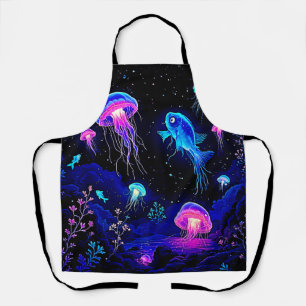 Glowing Ocean Depths Art Apron
