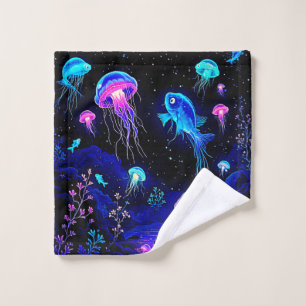 Glowing Ocean Depths Art Bath Towel Set