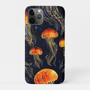 Glowing Ocean Jellyfish Art iPhone 11 Pro Case