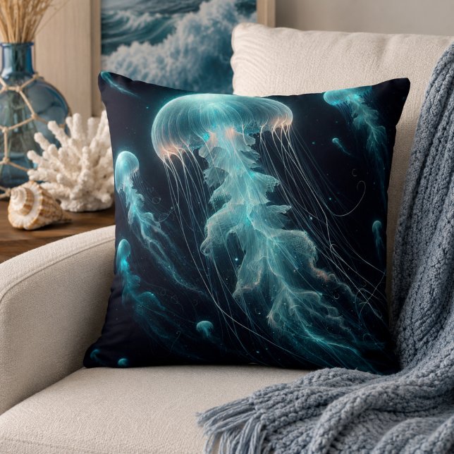 Glowing Ocean: Jellyfish Inspired Throw Pillows (Glowing Ocean: Jellyfish Inspired Throw Pillows)