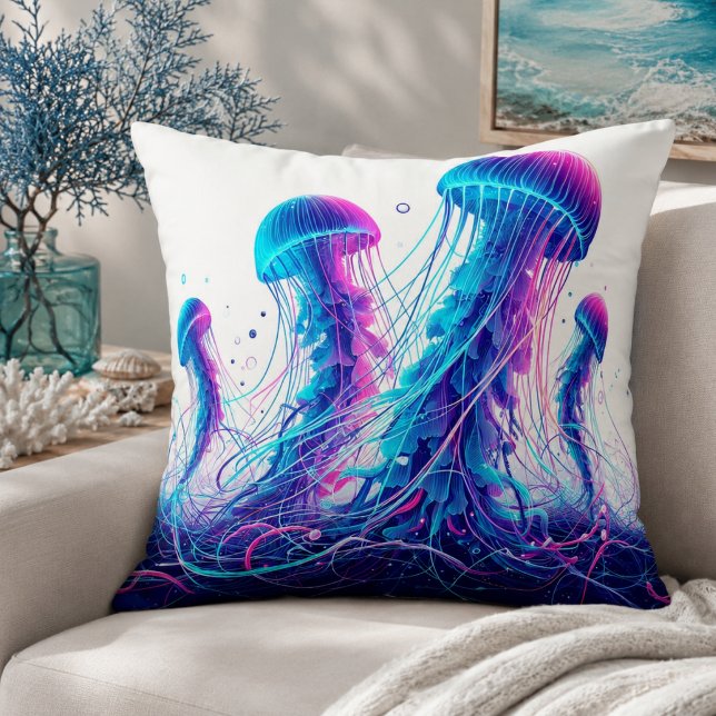 Glowing Ocean: Jellyfish Inspired Throw Pillows (Glowing Ocean: Jellyfish Inspired Throw Pillows)