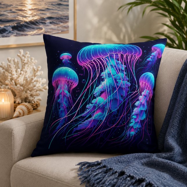 Glowing Ocean: Jellyfish Inspired Throw Pillows (Glowing Ocean: Jellyfish Inspired Throw Pillows)