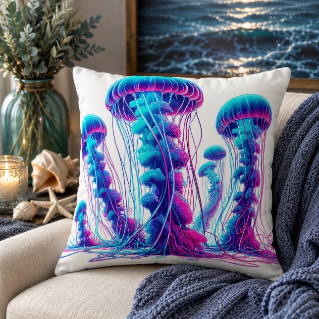 Glowing Ocean: Jellyfish Inspired Throw Pillows (Glowing Ocean: Jellyfish Inspired Throw Pillows)