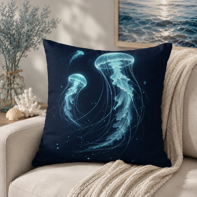 Glowing Ocean: Jellyfish Inspired Throw Pillows (Glowing Ocean: Jellyfish Inspired Throw Pillows)