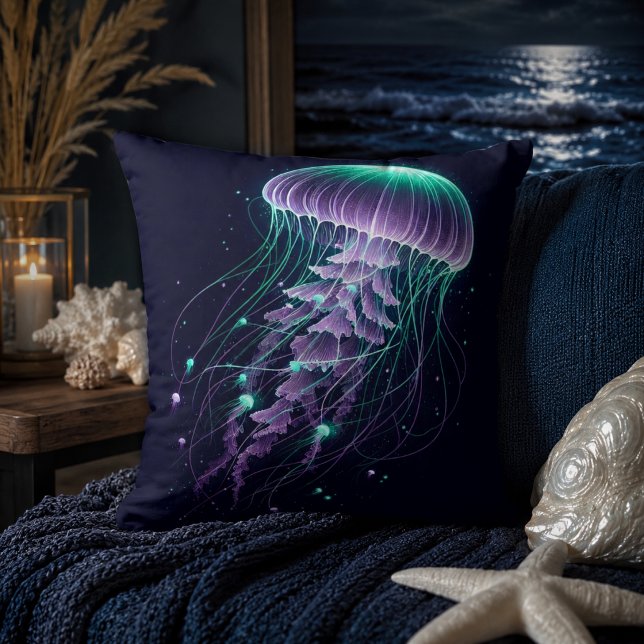 Glowing Ocean: Jellyfish Inspired Throw Pillows (Glowing Ocean: Jellyfish Inspired Throw Pillows)