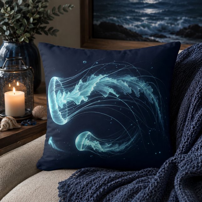 Glowing Ocean: Jellyfish Inspired Throw Pillows (Glowing Ocean: Jellyfish Inspired Throw Pillows)