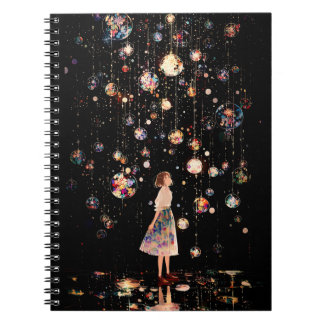 Glowing Orbs Starry Night  Notebook