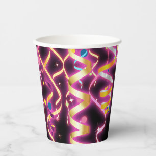 Glowing Party Ribbon Streamers Birthday Party Paper Cups