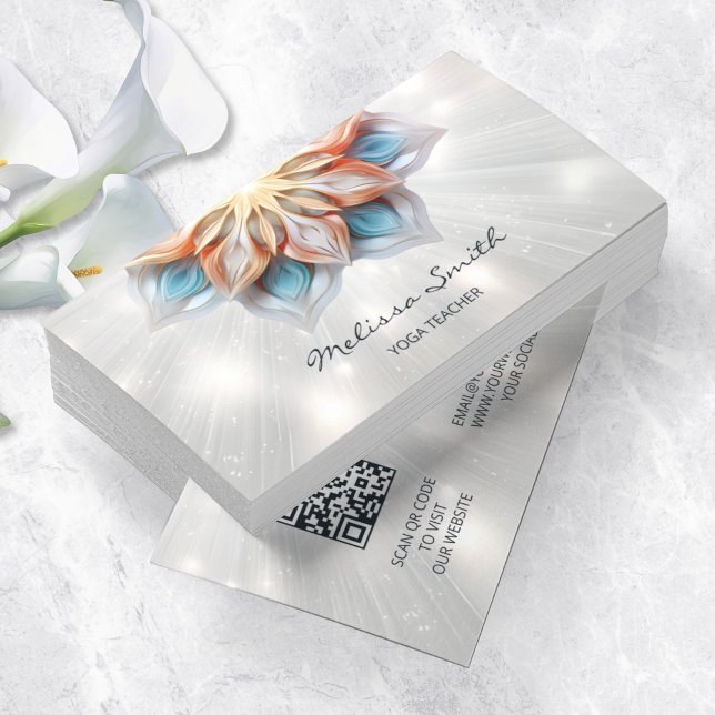 Glowing Pastel Colours Mandala Business Card (Creator Uploaded)