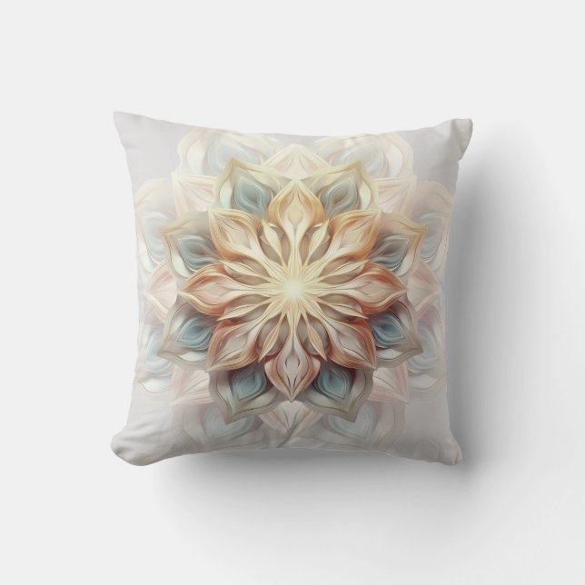 Glowing Pastel Colours Mandala Cushion (Front)