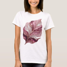 GLOWING PINK AND WHITE LEAF WITH GLITTERY STARS