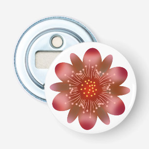 Glowing Pink Fantasy Flower Abstract Neon Floral Bottle Opener