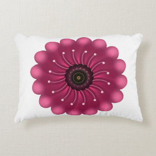 Glowing Pink Fantasy Flower   Abstract Neon Floral Decorative Cushion