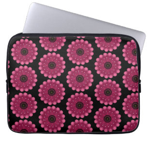 Glowing Pink Fantasy Flower   Abstract Neon Floral Laptop Sleeve