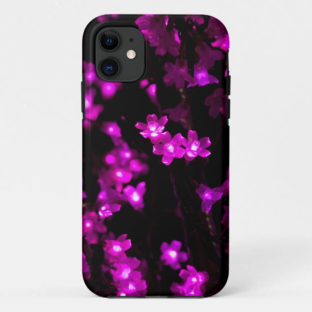 Glowing Pink Flower Lights Case-Mate iPhone Case (Back)