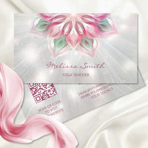 Glowing PInk Mandala Business Card