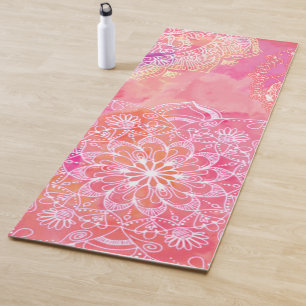 Glowing Pink Mandala Yoga Mat