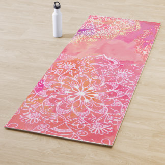 Glowing Pink Mandala Yoga Mat