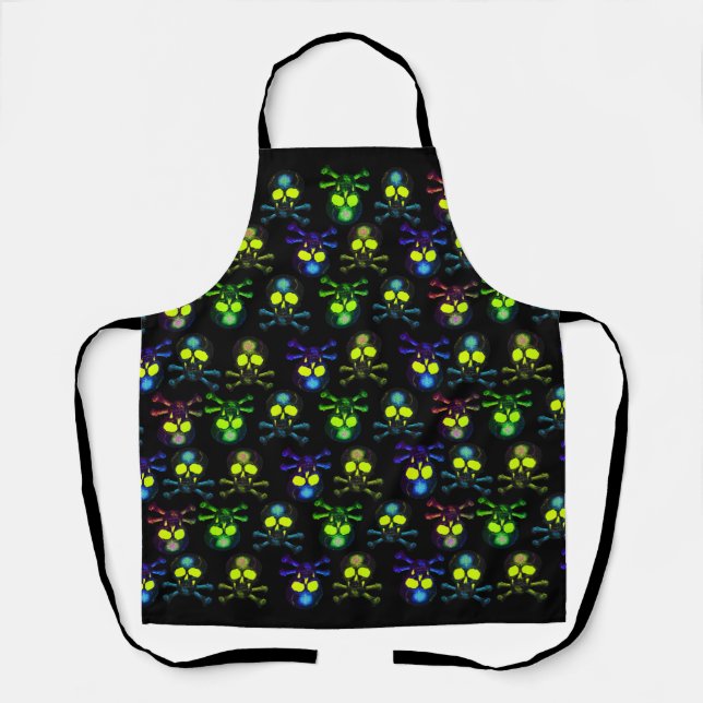 Glowing Pirate Ghost Skulls Apron (Front)