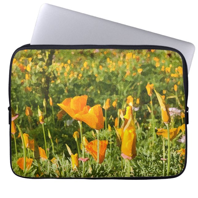 Glowing Poppy Patch Laptop Sleeve (Front)
