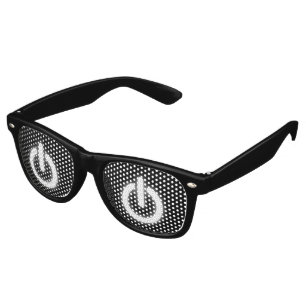 Glowing Power On Symbol Funny Retro Sunglasses
