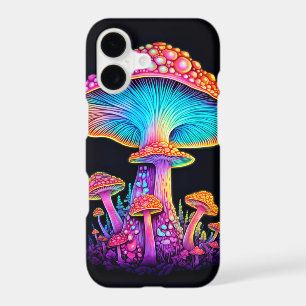 Glowing Pschedelic Forest Mushroom Art