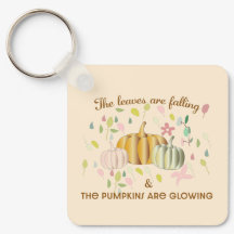 Glowing Pumpkin and Autumn Leaves Floral Doodle 