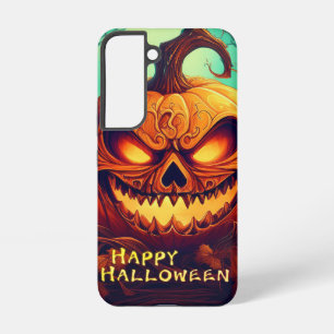 Glowing Pumpkin Candles Twisted Trees Art Samsung Galaxy Case