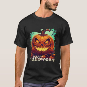 Glowing Pumpkin Candles Twisted Trees Art T-Shirt