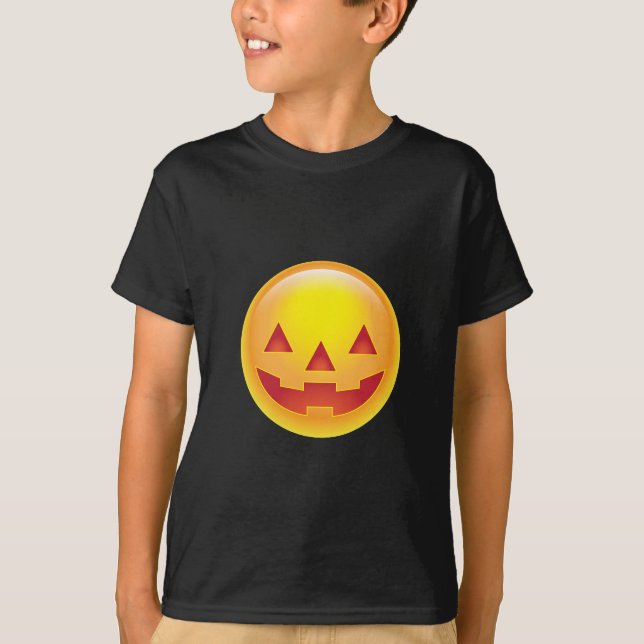Glowing Pumpkin Emoji T-Shirt (Front)