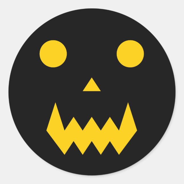 Glowing Pumpkin Face Halloween Classic Round Sticker (Front)